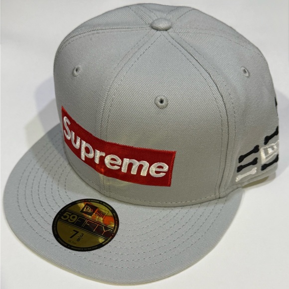 Supreme Box Bones New Era Gray Cap with Red Logo
